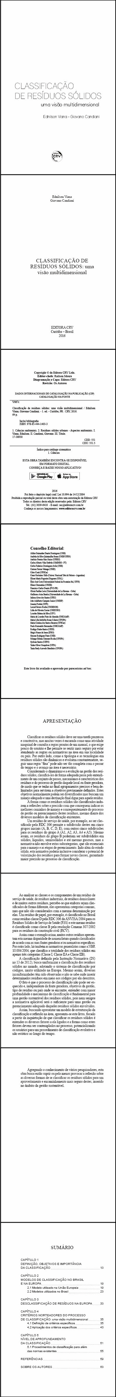 CLASSIFICAÇÃO DE RESÍDUOS SÓLIDOS:<br> uma visão multidimensional